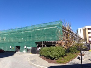 July 2014 view from the south of the basement car park